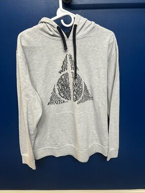 Universal Studios Light Gray Harry Potter Deathly Hallows Pullover Hoodie Size L
